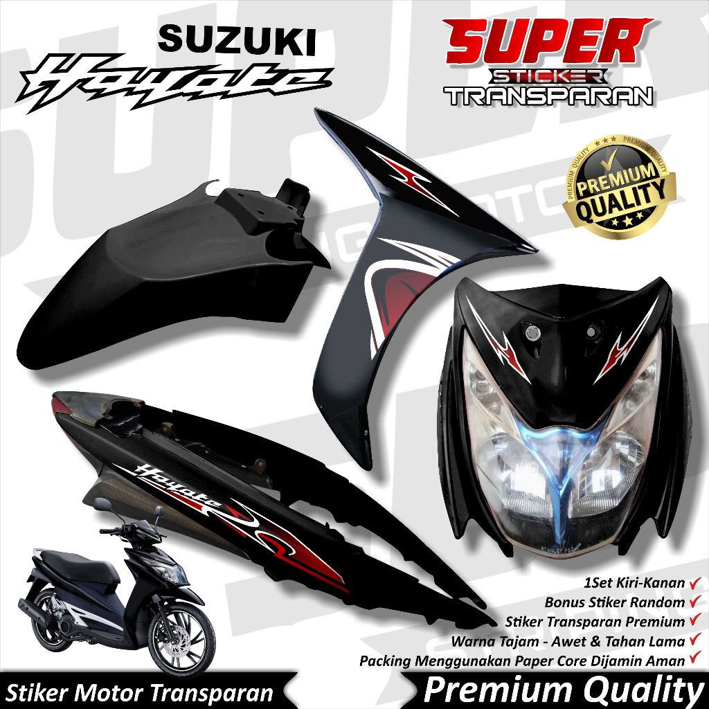 Stiker Transparan Hayate Anti Luntur keren Striping Hayate Striping Suzuki Hayate SEMI TRIBAL