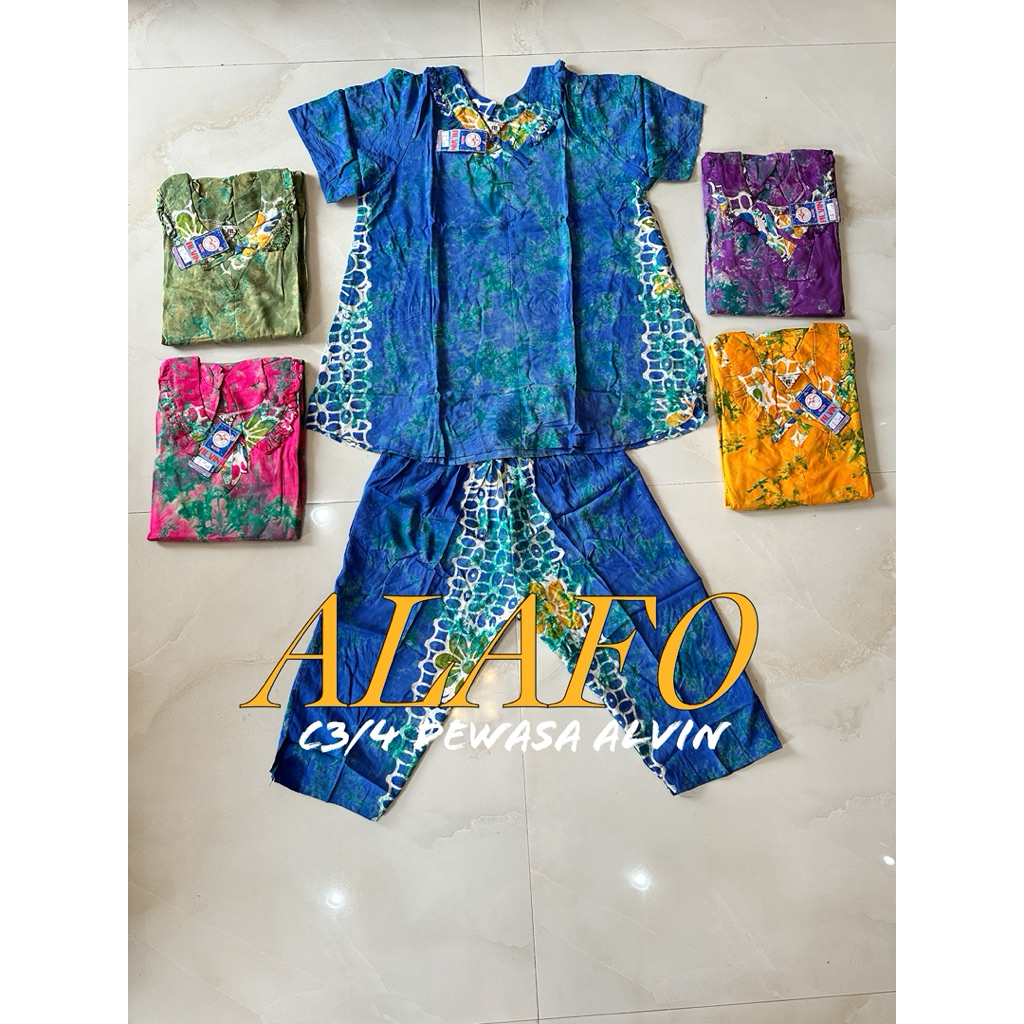 BAJU TIDUR NYAMAN C3/4 DEWASA TANGAN BATIK ALVIN CITAK