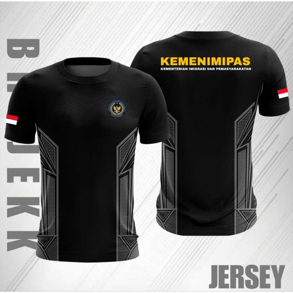 Kaos Kemenimipas Dryfit Motif sablon/ Baju Jersey Kemenimipas Lengan Pendek / Kaos Dinas Kemenimipas