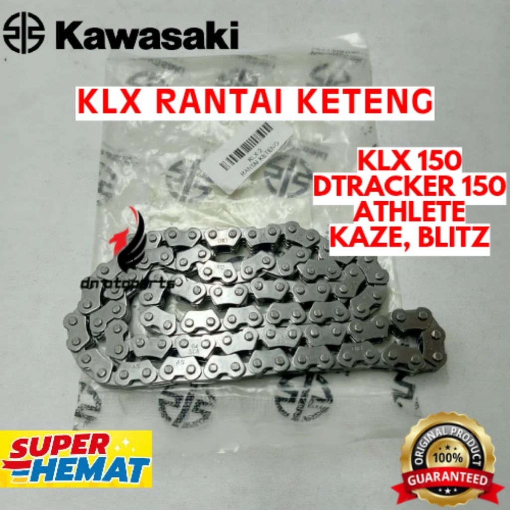 RANTAI KETENG ORIGINAL KAWASAKI KODE KLX, RANTAI KETENG KLX 150, RANTAI KETENG DTRACKER 150, RANTAI 