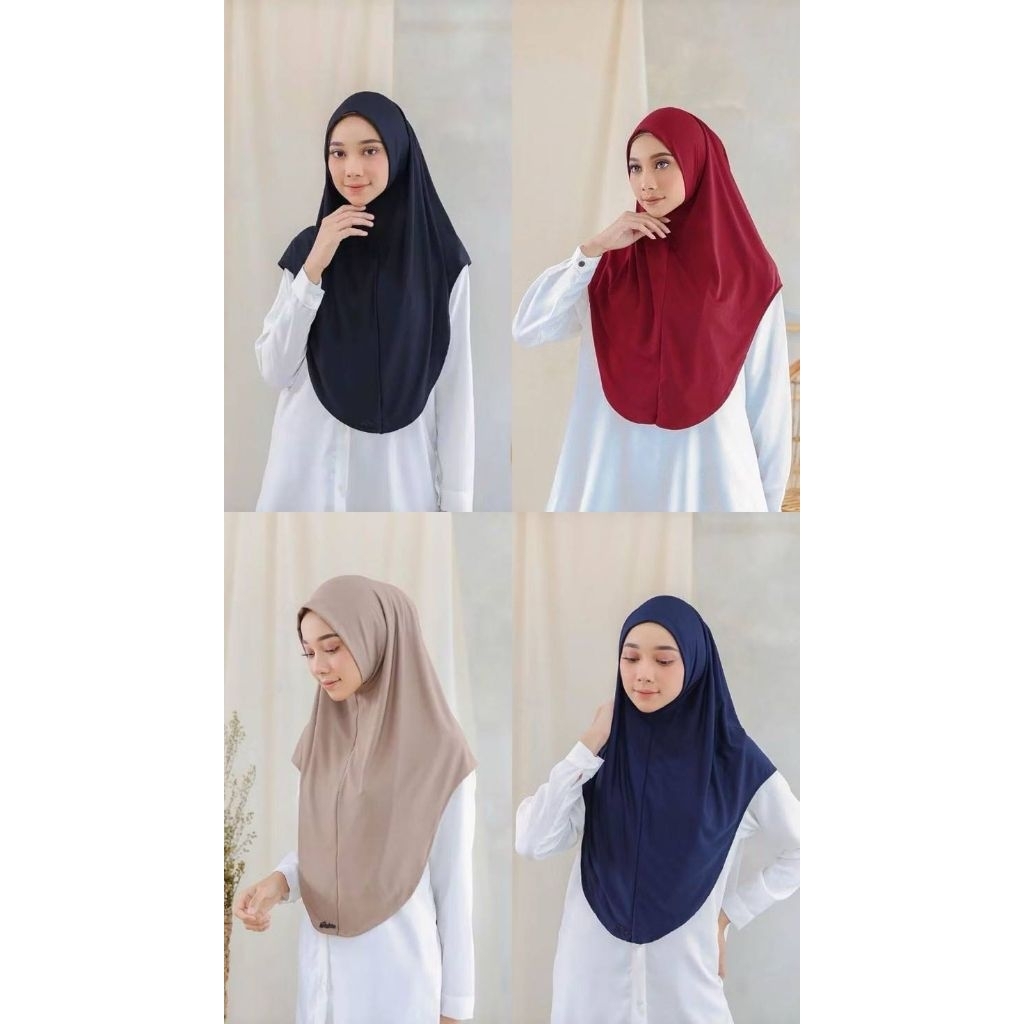 JILBAB INSTAN JERSEY tanpa pet / hijab instan bergo syria polos zaida instant/ jilbab terbaru kekini
