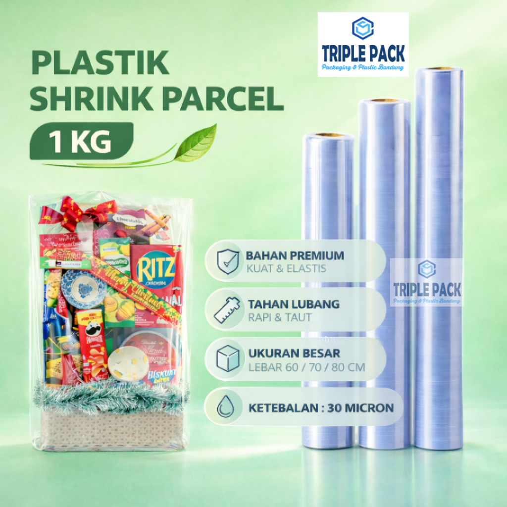 Plastik Shrink Bening Jumbo Roll 1 Kg untuk Segel Parcel Hampers Lebaran