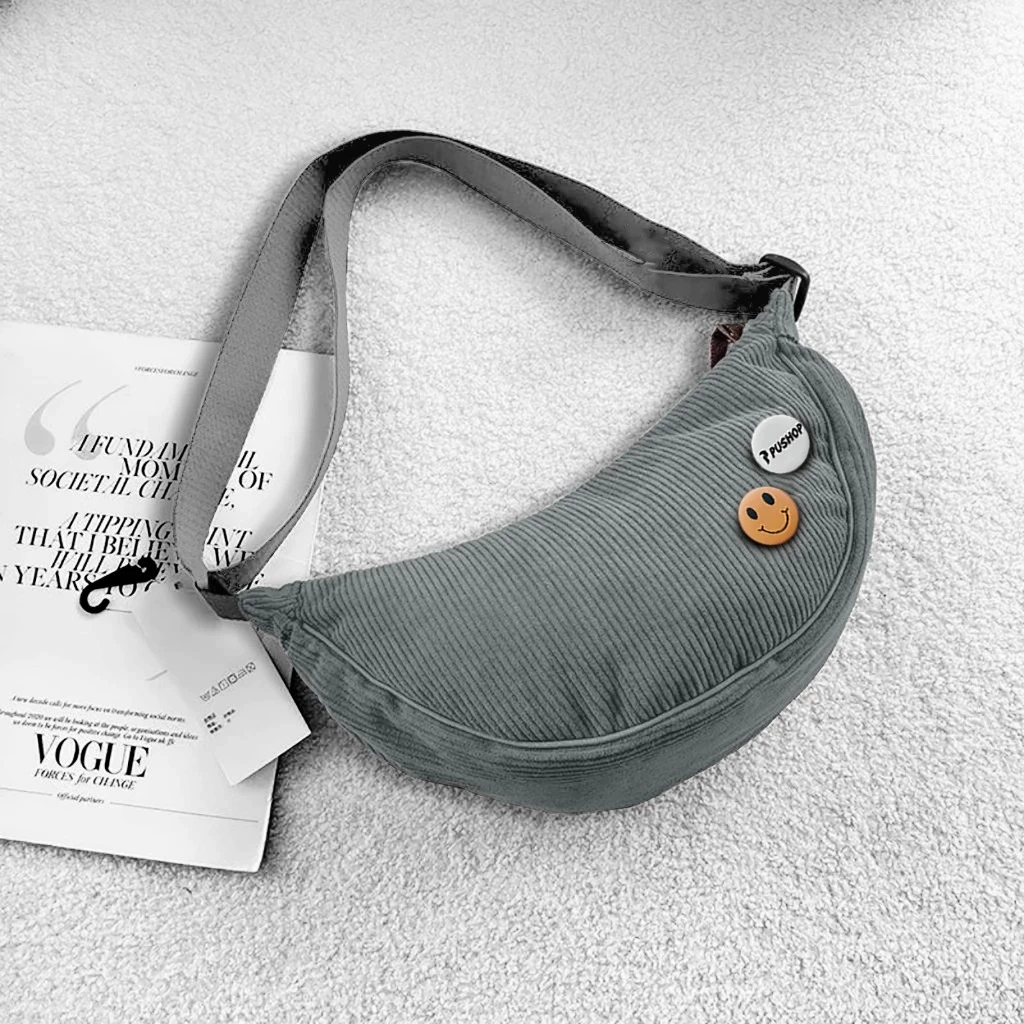 Tas Selempang Wanita Corduroy Loly - Unisex, Desain Urban Modern, Multifungsi