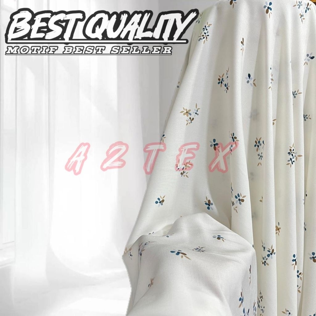 Kain Katun Rayon Viscose Premium - Kain rayon motif floral ekslusif - Kain rayon original - Harga 0,