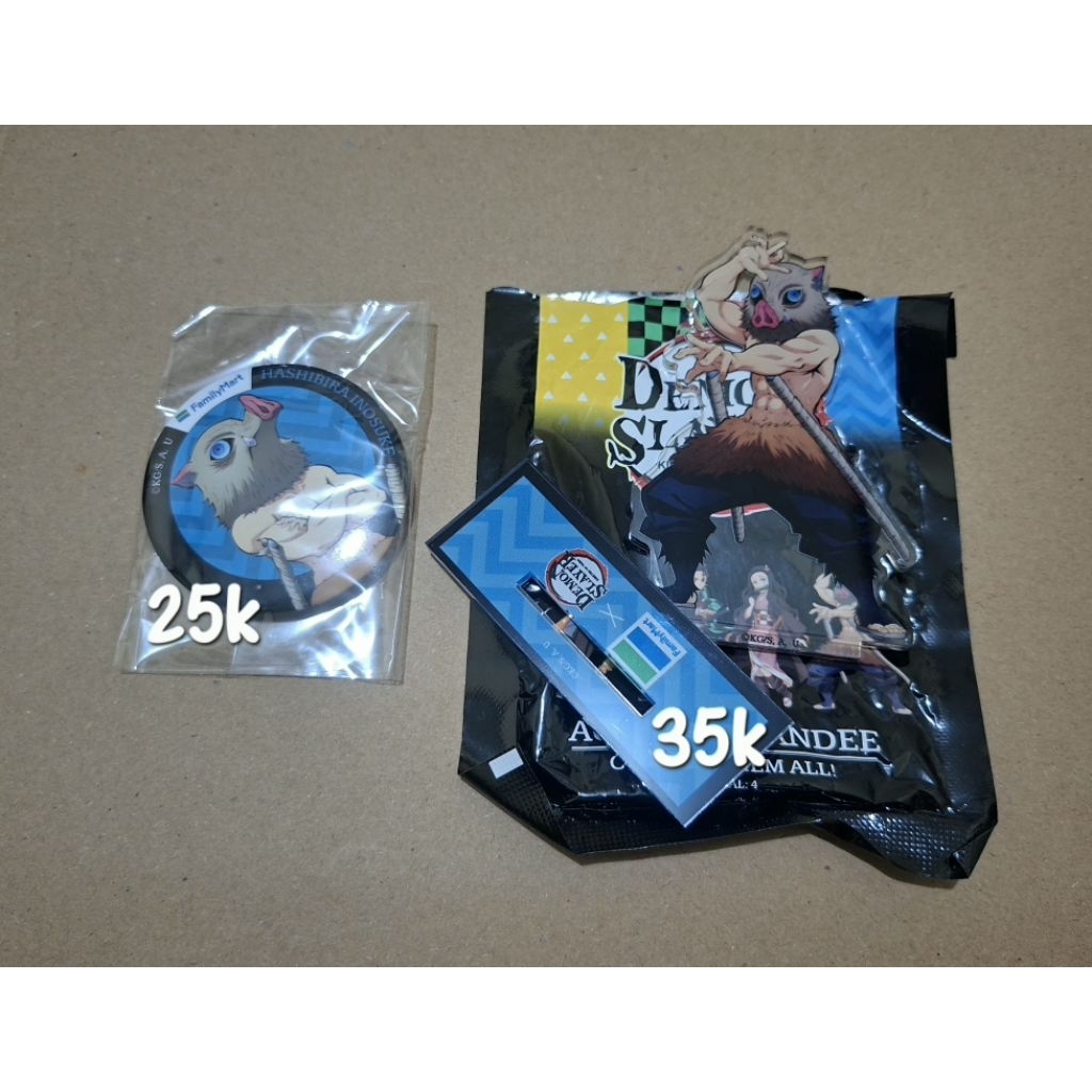 [cek deskripsi] Family mart x KNY Demon Slayer Standee Pin Inosuke