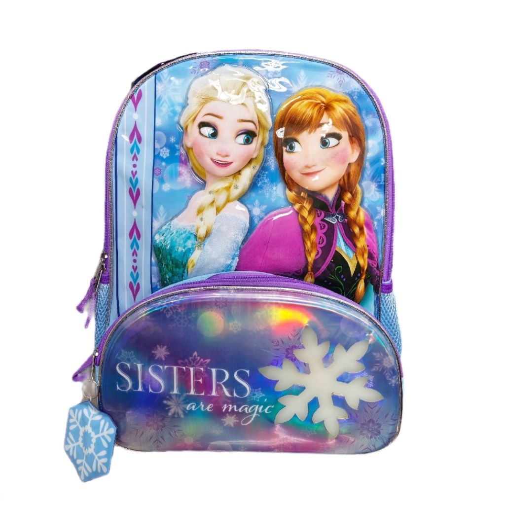 Tas Ransel Sekolah Anak LED Lampu Disney Frozen Elsa Biru Ungu SD Backpack Perempuan Original Lavie 