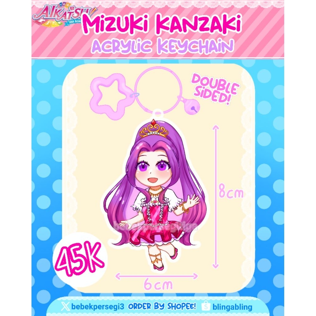 Gantungan Kunci Keychain Acrylic Aikatsu Mizuki Kanzaki