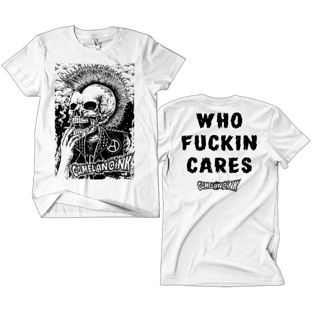 Kaos Band Punk Gamelanoink - Who Fucking Cares putih