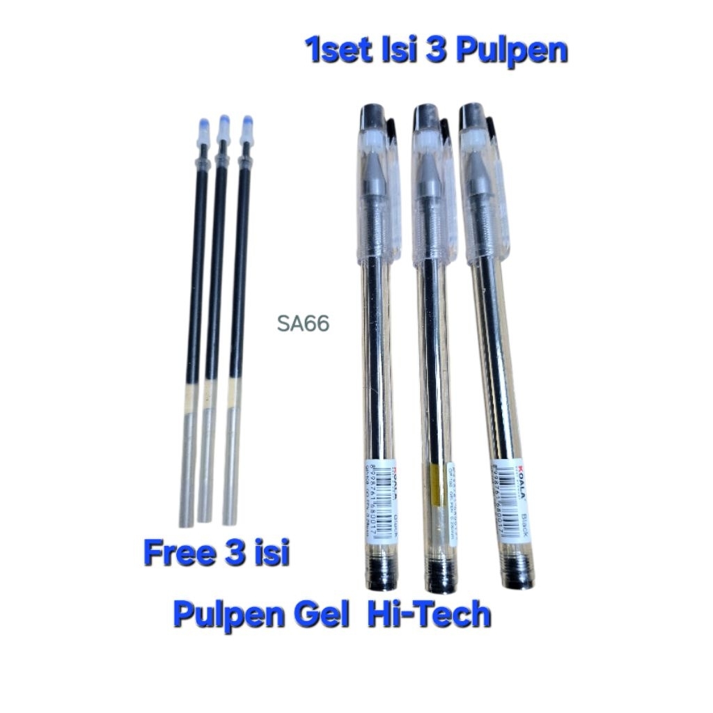 ( bonus 3 refill ) Pulpen Gel Hi tech koala/Pulpen Hi tech/Pulpen Murah