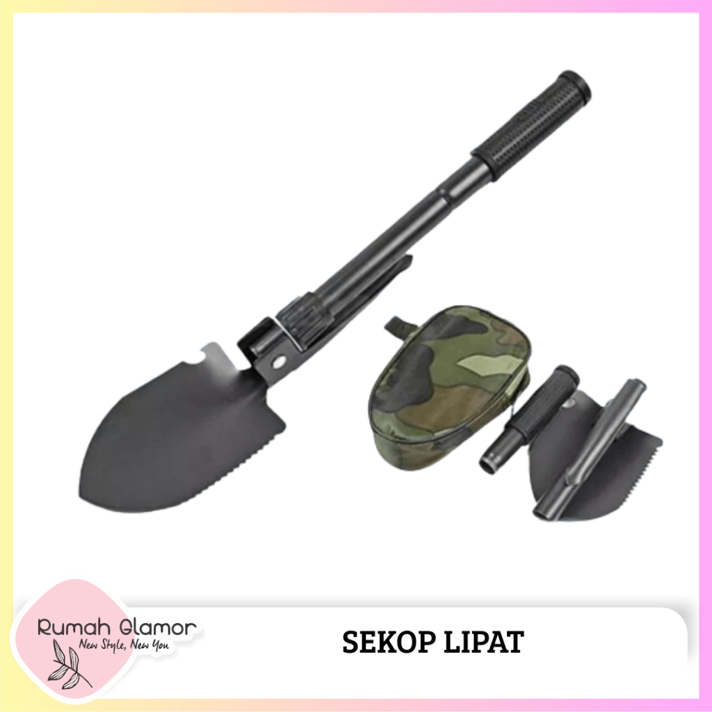 Sekop Lipat Portable Cangkul Pacul Shovel Militer Mini Lipat Outdoor
