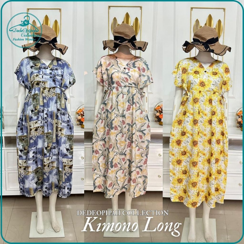 LONG DRESS KIMONO Daster kimono daster rayon kekinian