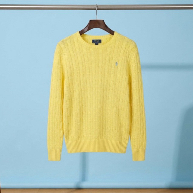 Sweater Polo Ralph Lauren Cableknit Rajut Full Kepang Kuning