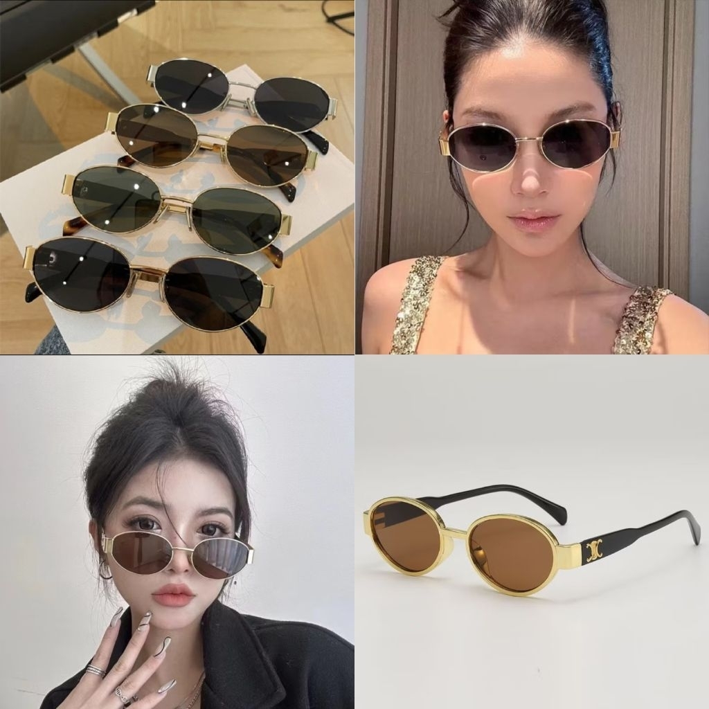 ‼️READY‼️KACAMATA OVAL RETRO VIRAL TERLARIS - Kacamata Hitam Wanita Gaya Eropa Vintage Frame Oval Ke