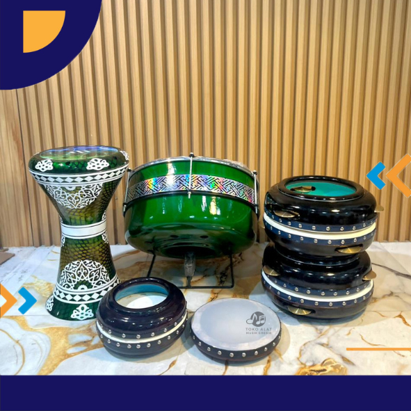 Alat Hadroh Full Set Lengkap Kualitas Super Jepara Banjari Gendang Terbangan Hadrah Darbuka Banjari 