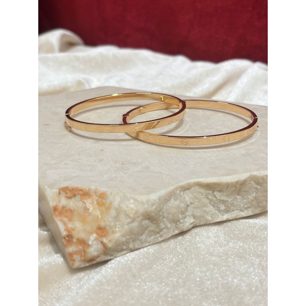 Gelang Emas Wanita Fashion Bangle Polos Tanpa Mata Motif Paku 16.8K 70%