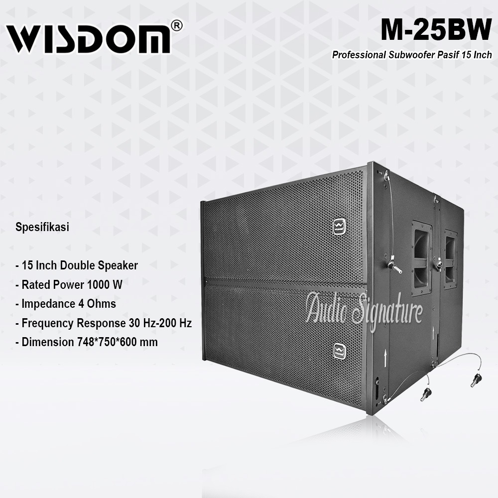 Speaker Pasif 2 x 15 Inch Subwoofer WISDOM M25BW | M 25 BW | M25 BW Original