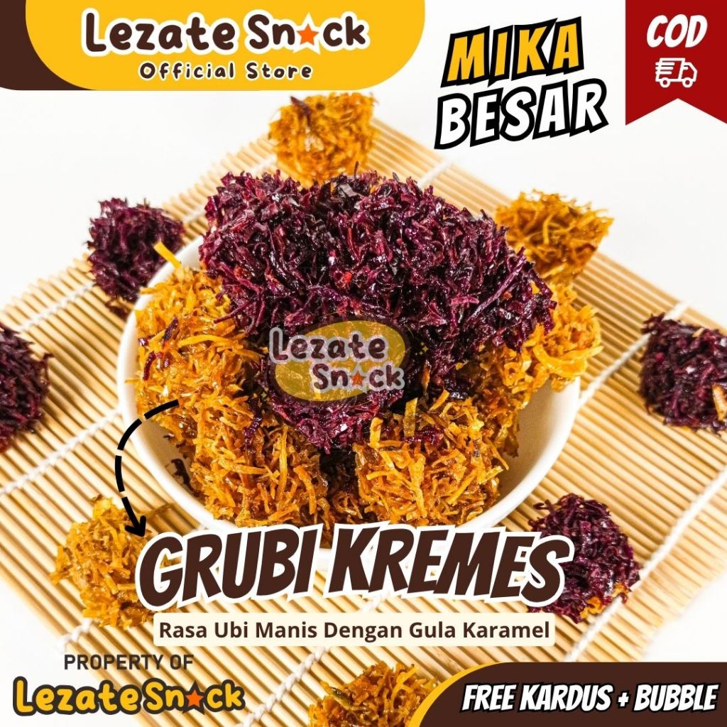 Grubi Kremes Mika Besar Manis / Kremes Ubi Jalar Gula Merah Manis Kiloan Khas Cilembu Grubi Solo Kre