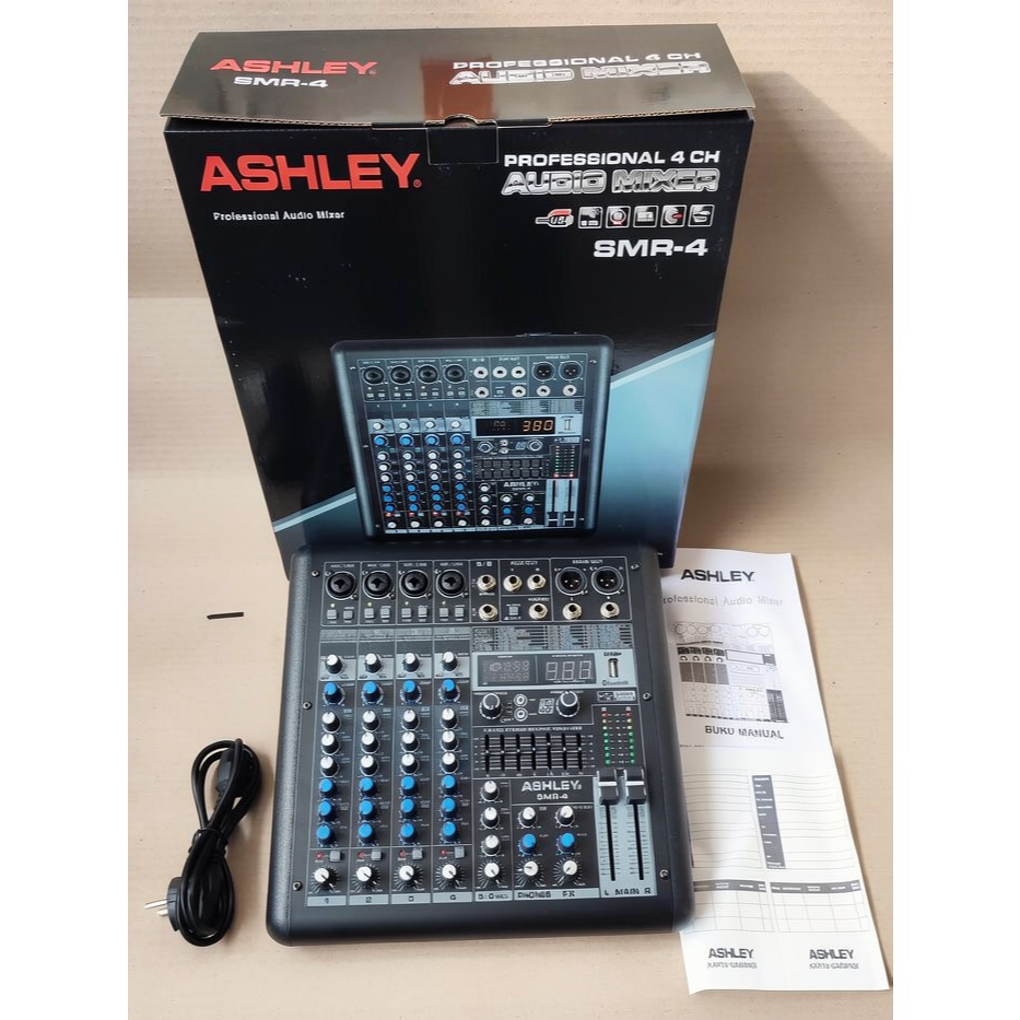 Mixer Audio Ashley SMR4 SMR-4 SMR 4 Original 4 Chanel 4Ch USB Bluetooth PC Soundcard Efek Digital Re