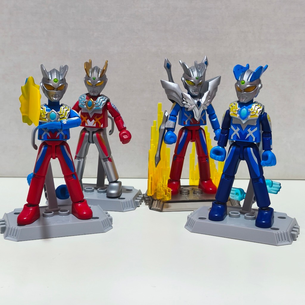 blokees set ultraman zero ultimate shining version, luna mode galaxy version, zero galaxy version, c
