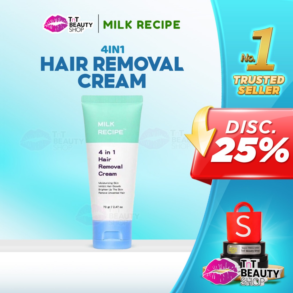 Milk Recipe 4 in 1 Hair Removal Cream 70gr | Krim Penghilang Bulu Perontok | TnT Beauty Shop