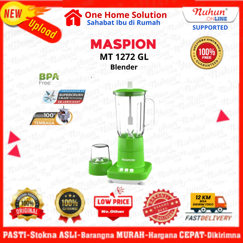 Maspion Blender Kaca  MT 1272 GL 1L 2IN1