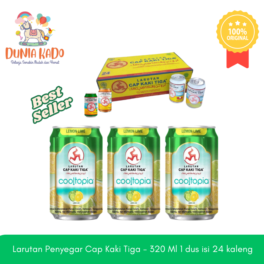 Larutan Penyegar Cap Kaki Tiga - 320 Ml 1 dus isi 24 kaleng