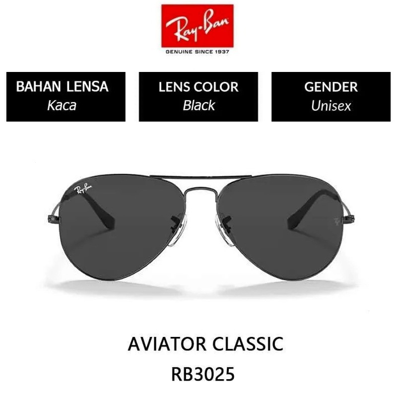 Kacamata Ray-Ban aviator rb3025 original