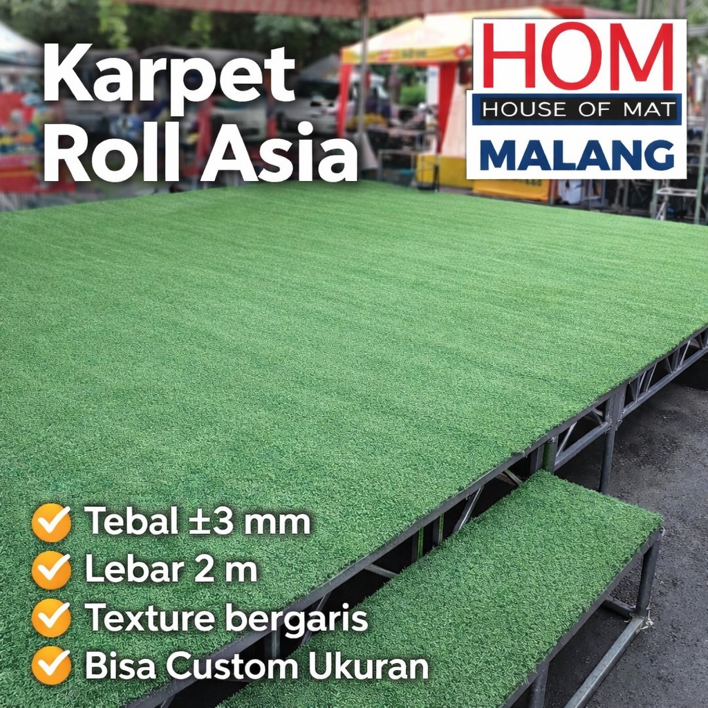 HOM Malang | Karpet Alas Panggung | Dekorasi | Kantor | Karpet Roll Asia Lebar 2 Meter | Karpet Polo