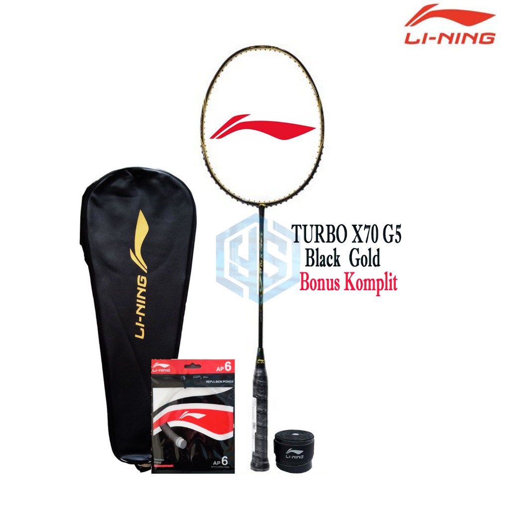 Raket Lining Turbo X70 G5 Bonus Komplit Raket Badminton Lining Turbo X70