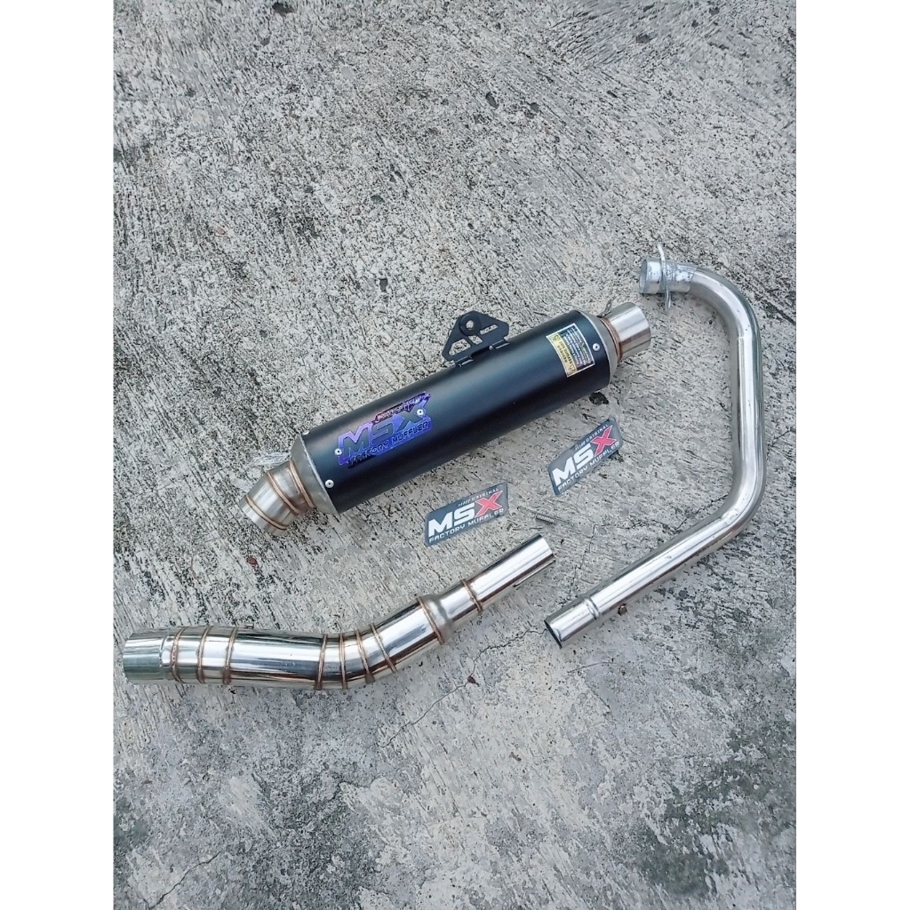 knalpot original msx jenong black coating dos cantol tlr panjang 30cm dpj pnp Vixion satria Tiger sc