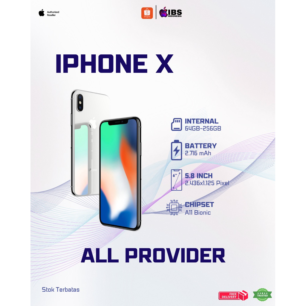 Iphone X 64Gb|256Gb Fullset Resmi Original-Bergaransi