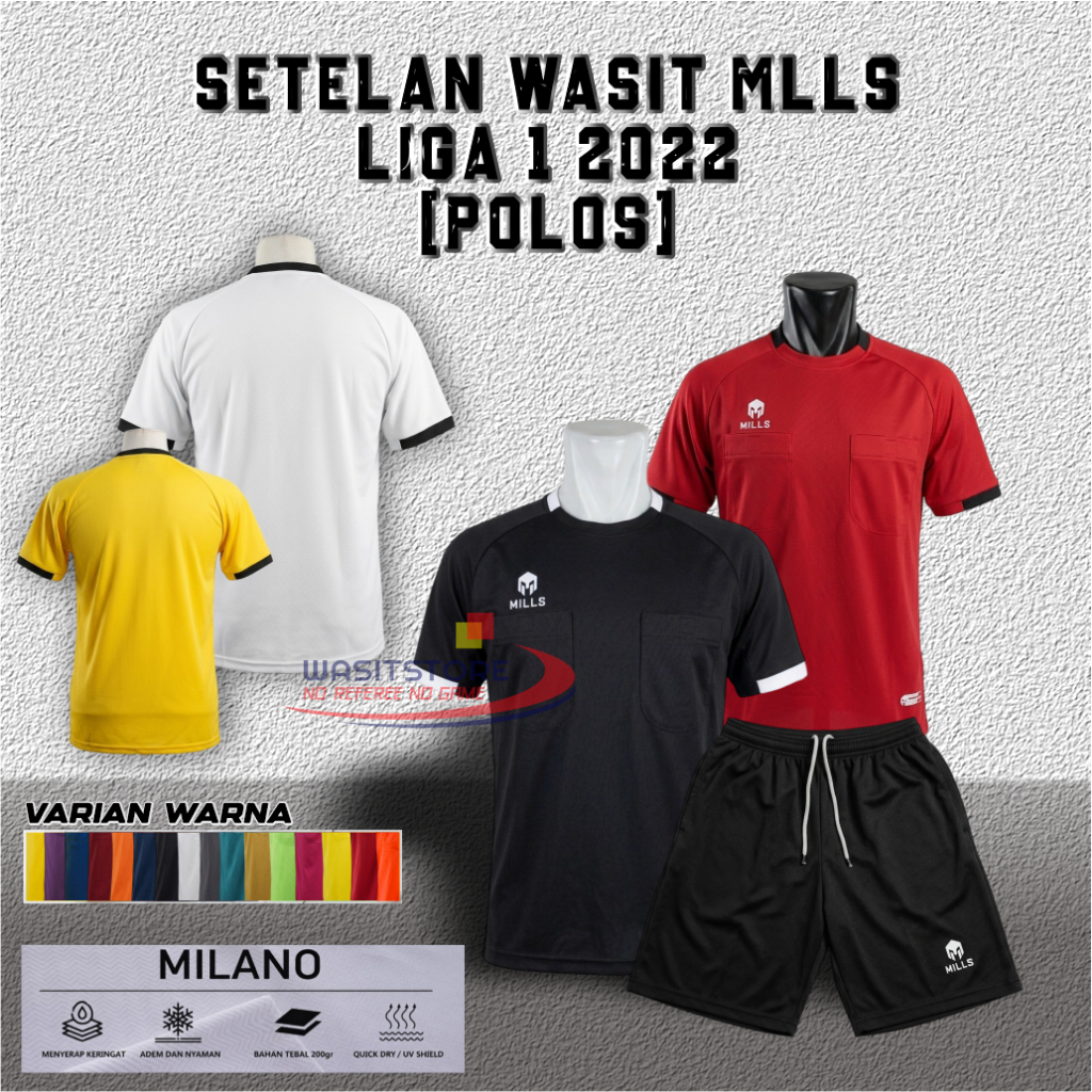 SETELAN WASIT MLLS LIGA 1 BRI 2022 BAJU DAN CELANA ( POLOS )