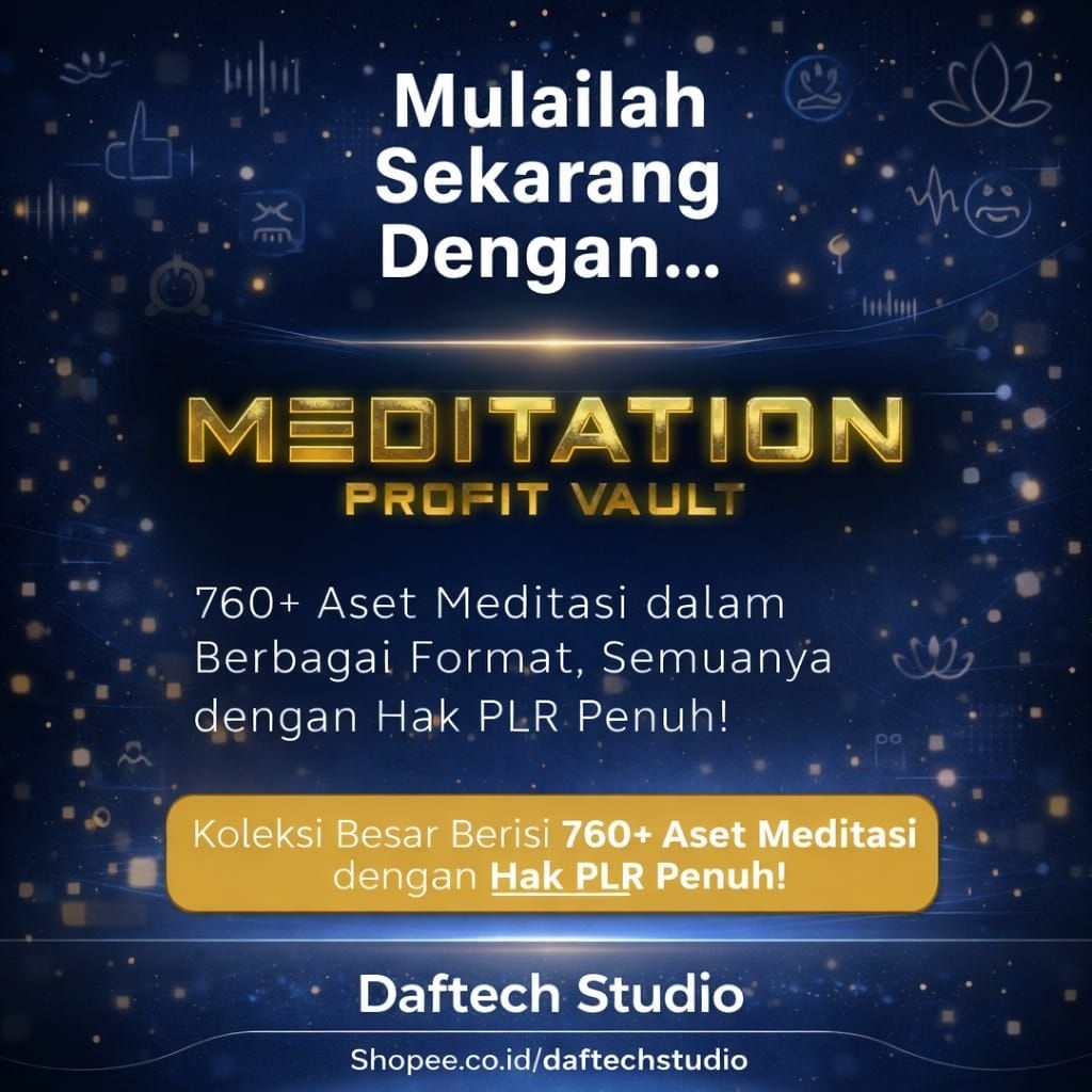 Meditation Profit Vault PLR - 760+ Aset Meditasi Konten Kesehatan Mental ADHD wellness & healing