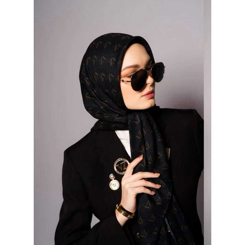 New VIVIZUBEDI Monogram Voal Scarf ( ready siap kirim )