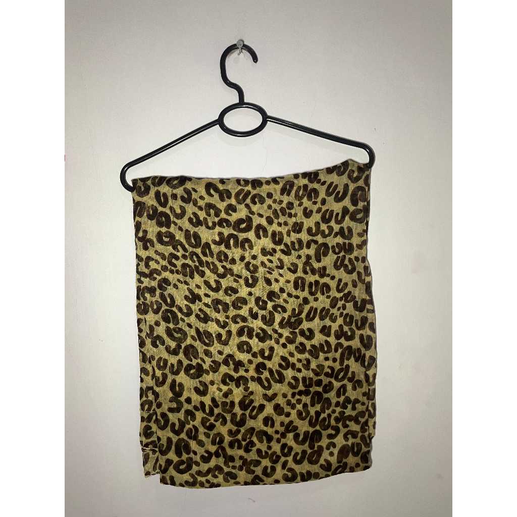 Jilbab Pasmina Motif preloved | PL Hijab Pasmina preloved | Motif macan tutul | Jilbab hijab pasmina