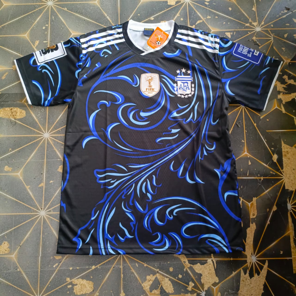 Jersey Bola Bola Argentina Away Baju Bola Piala Dunia 2026 Pria Dewasa Costum Nama Nomer
