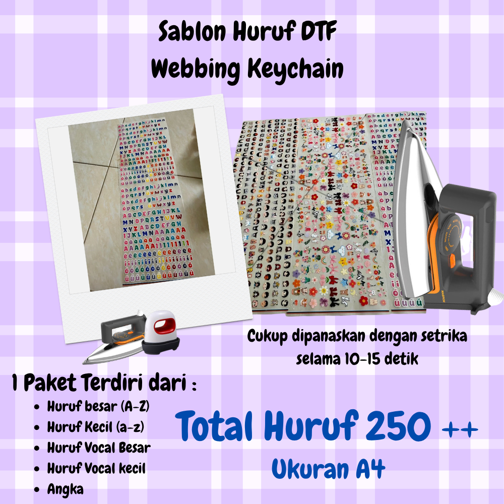 Sablon huruf dtf custom webbing | sablon nama dtf webbing keychain | cetak huruf dtf custom webbing