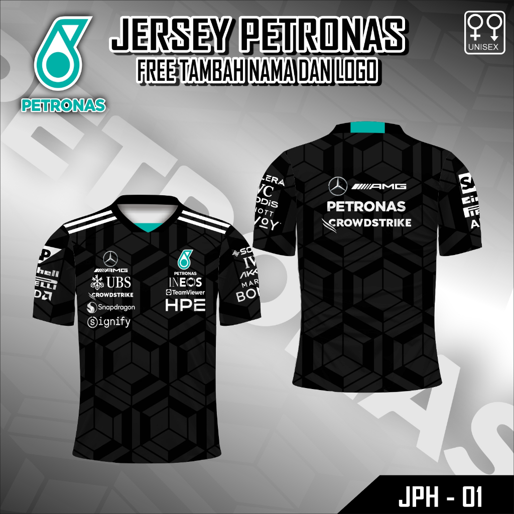 Jersey Mercedes Petronas F1 Kaos Racing Formula Baju Motorsport
