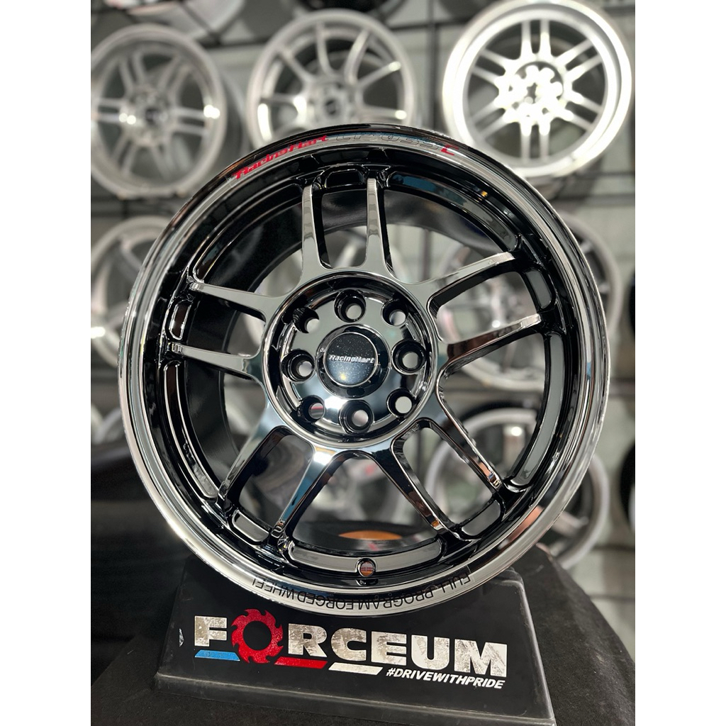 velg racinghart cp035 r15 black chrome lebar 7 et42 kondisi baru
