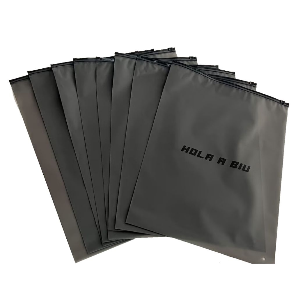 custom logo ziplock abu transparan/zipper kemasan baju/zipper kemasan hijab/zipper kemasan kaos/zipl