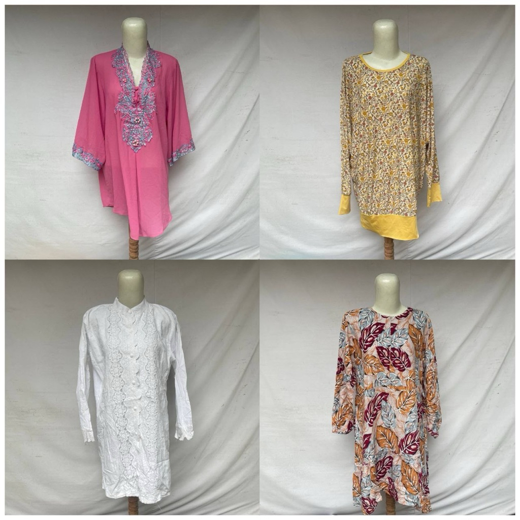 (Katalog 47) Kaos Tunik Polos Selutut Atasan Wanita Long Tunik Kaos Polos Oversize Tunik Wanita Jumb
