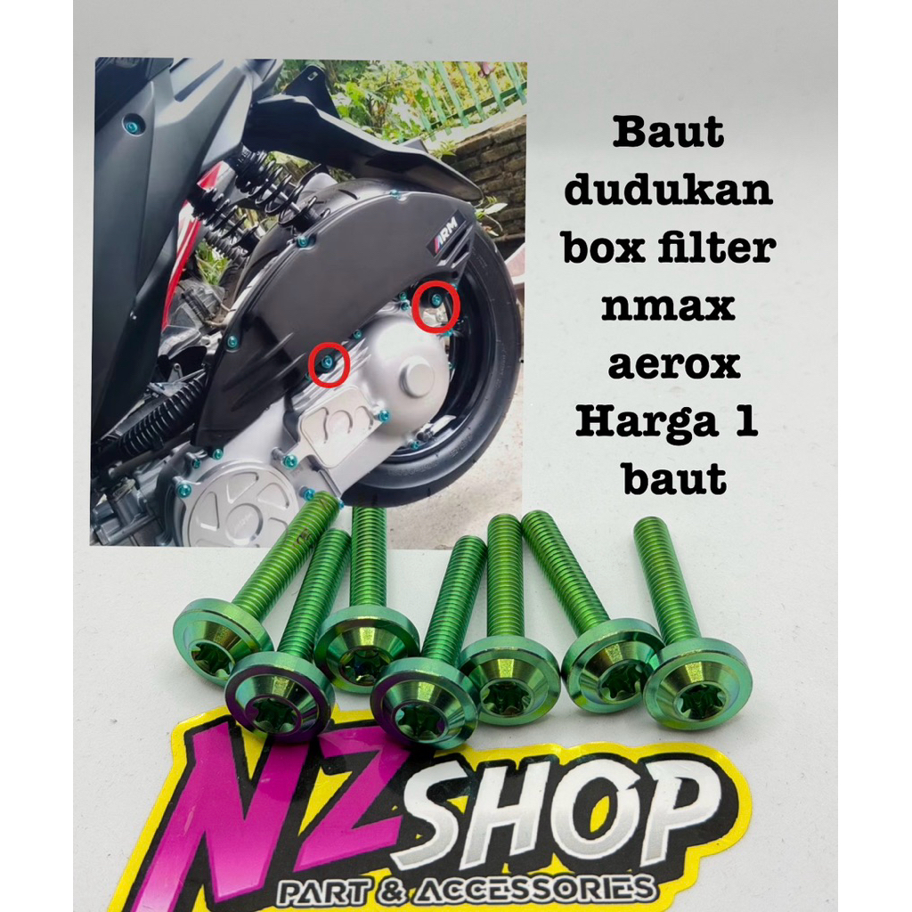 baut titanium untuk dudukan box filter aerox nmax harga 1 baut