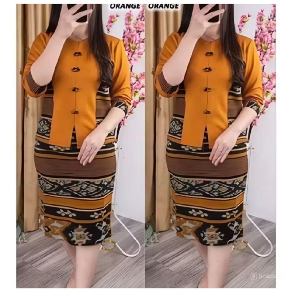 SETELAN TENUN WANITA ROK BLUS SETELAN KANTOR