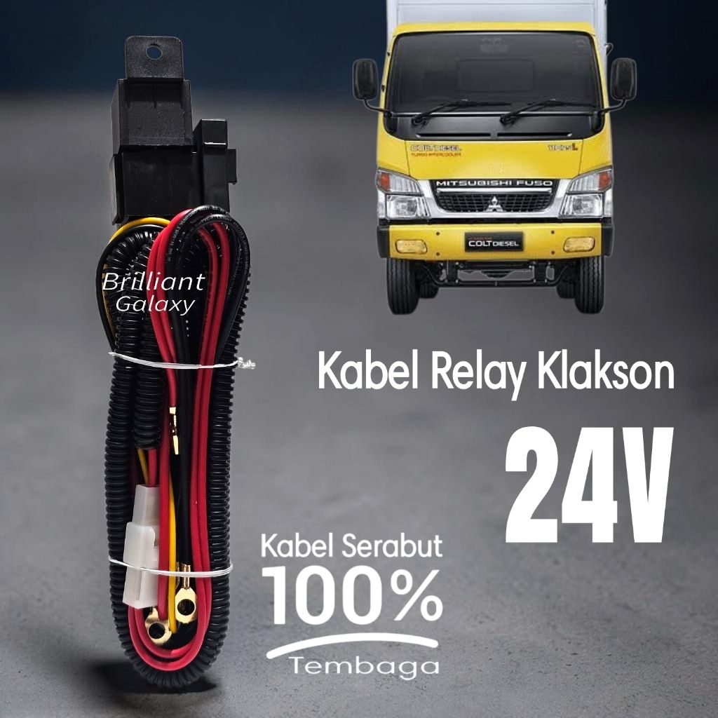 GLX3 * Kabel Set Relay untuk KLAKSON - Khusus 24v Truk Pengguna 2 Aki