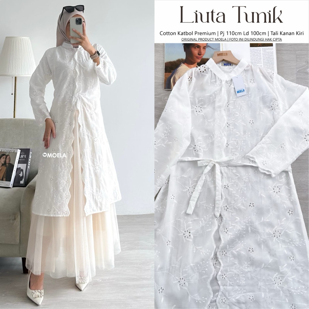 Tunik Atasan Katun Rayon Polos Original Moela & Moca