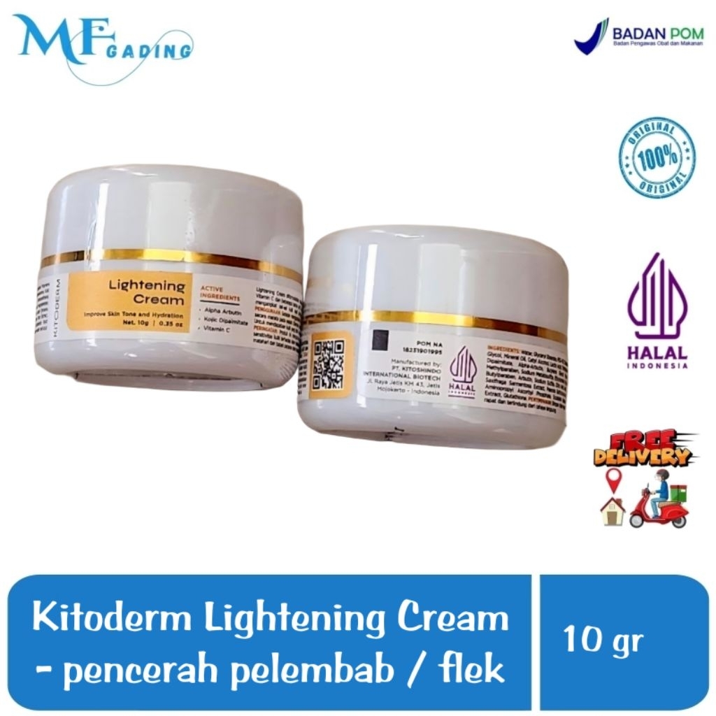 Kitoderm Lightening Cream - krim pencerah pelembab / flek - BPOM