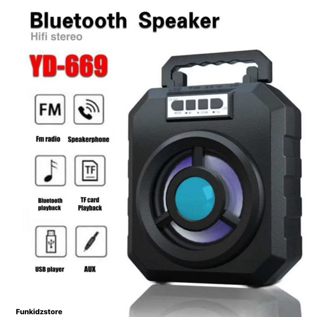 Speaker Bluetooth Portabel YD-669 LED / Speaker Karaoke Bluetooth Super Bass LED