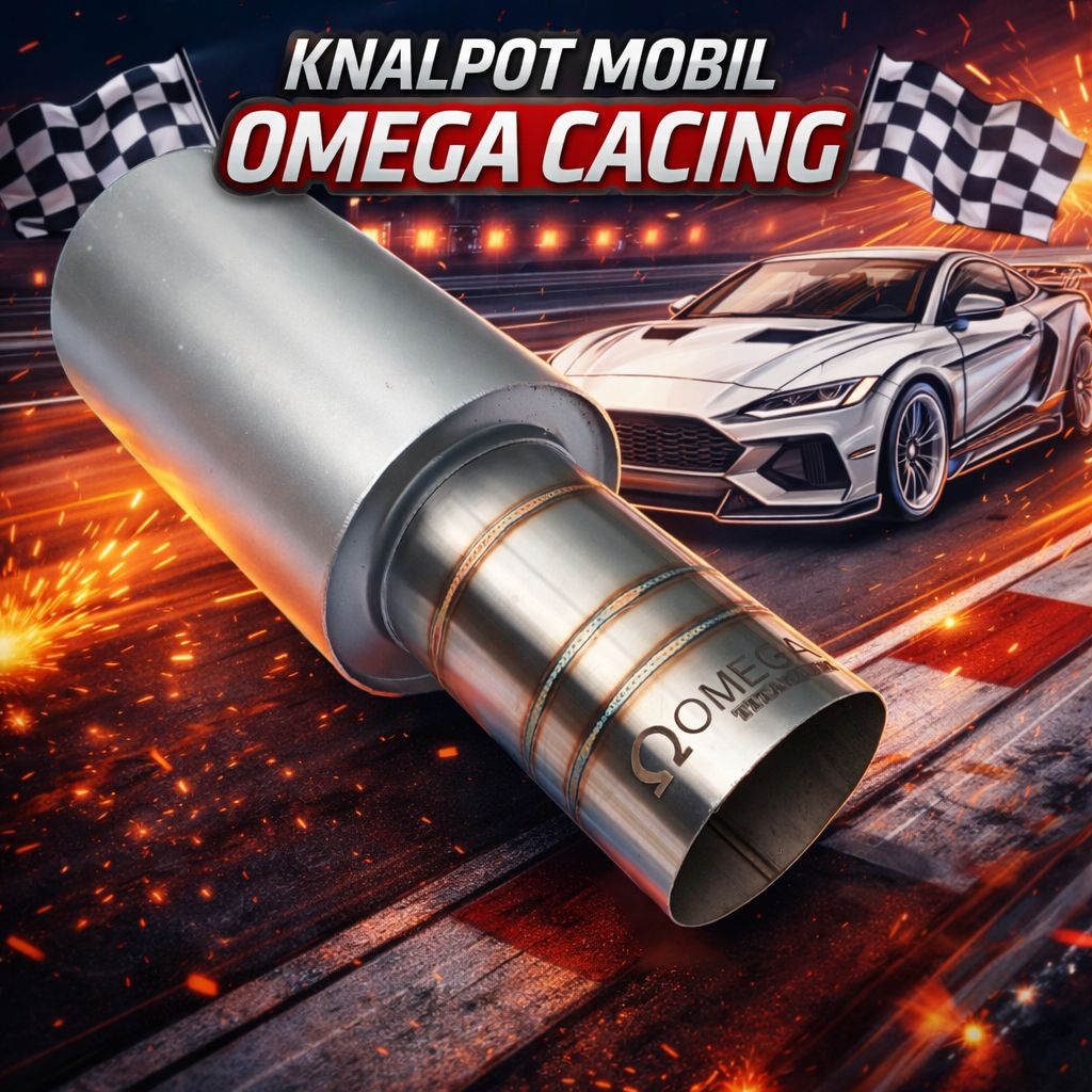 Knalpot Mobil OMEGA cacing ujung stainless tabung galvanis spek suara bass kering untuk Xenia Civic 
