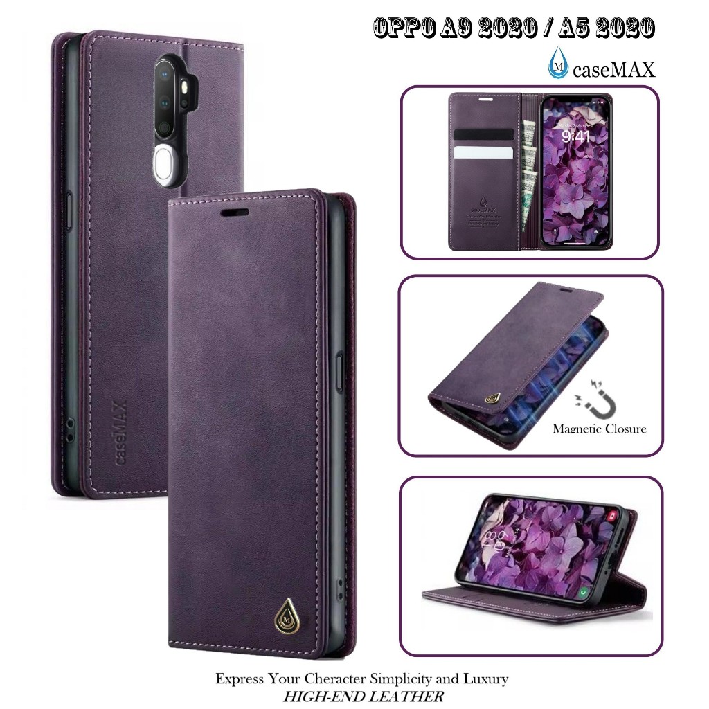 Flip Case OPPO A5 2020/A9 2020 Case Wallet Kulit Casing Dompet Case Wallet Leather Flip Case OPPO A5