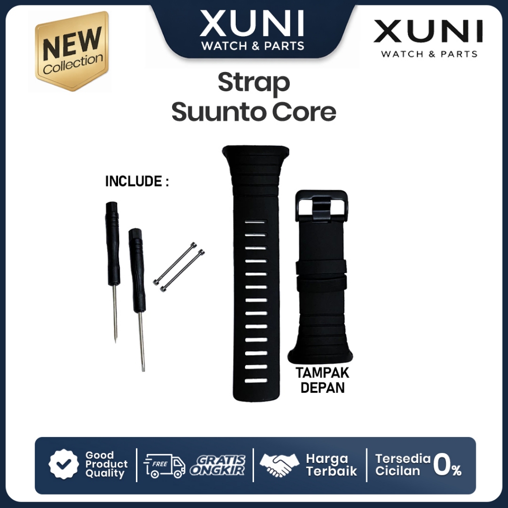 Strap Rubber Band Suunto Core All Black Tali Jam Tangan Suunto Core Watch